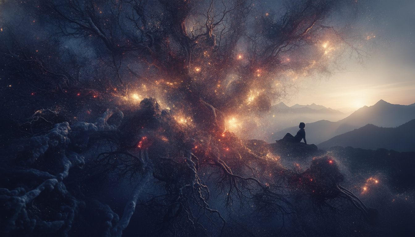 An abstract, glowing visualization of neural networks in a human brain, depicting bursts of activity that represent improved alertness and cognitive function from micro-napping benefits for parents.